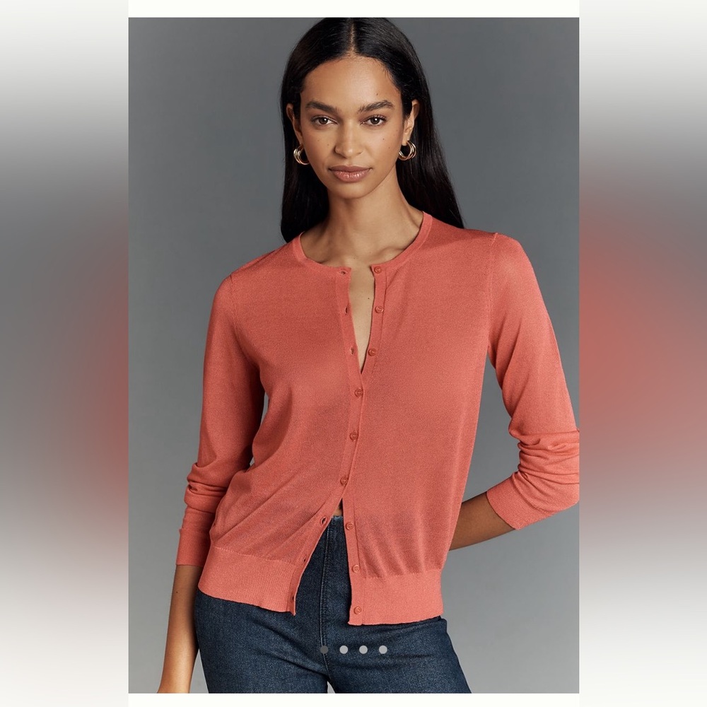 BY ANTHROPOLOGIE FITTED SHEER CARDIGAN